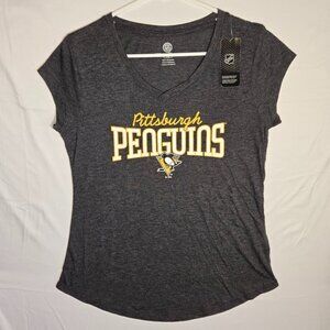 Pittsburgh Penguins Womens Shirt V Neck Shirt Small NEW NWT NHL Hockey